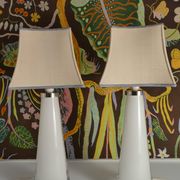 Large White Crystal Glass Table Lamps, Carl Fagerlund, Orrefors, 1960, Set of 2