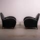 Pair of mid-century leather armchairs, circa 1970, made in Belgium.