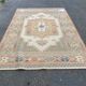 Large oriental wool rug with terracotta geometric patterns 200x300cm