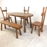 Vintage brutalist dining set, 1960s