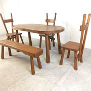 Vintage brutalist dining set, 1960s