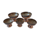 Set of 5 fruit cups / ice in stoneware artisanal pottery 70s