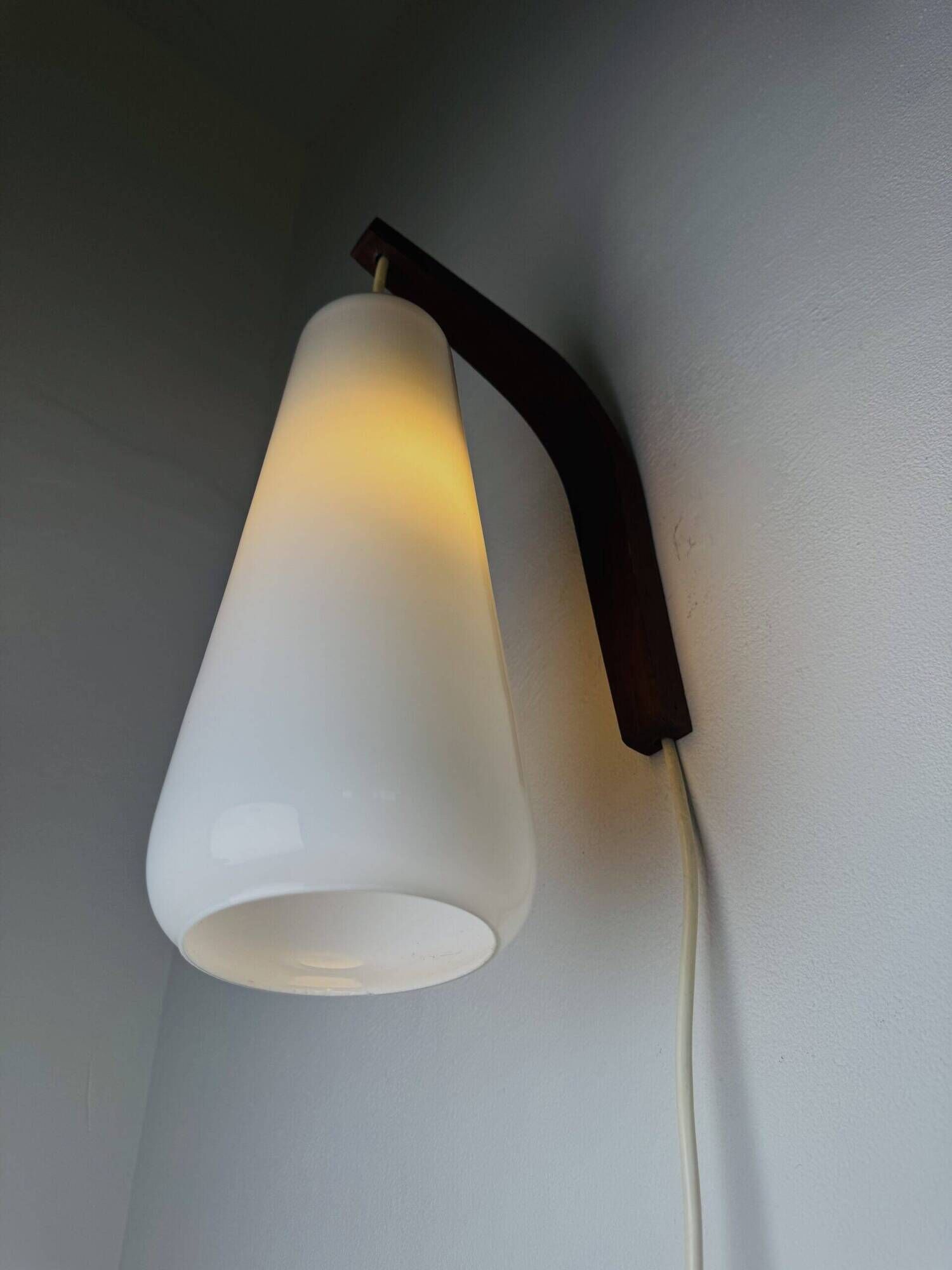 Cylinder Wall Light In Milk Glass By Michael Bang For Holmegaard, Denmark 1980S