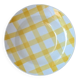 Set of 3 vintage yellow gingham pattern plates
