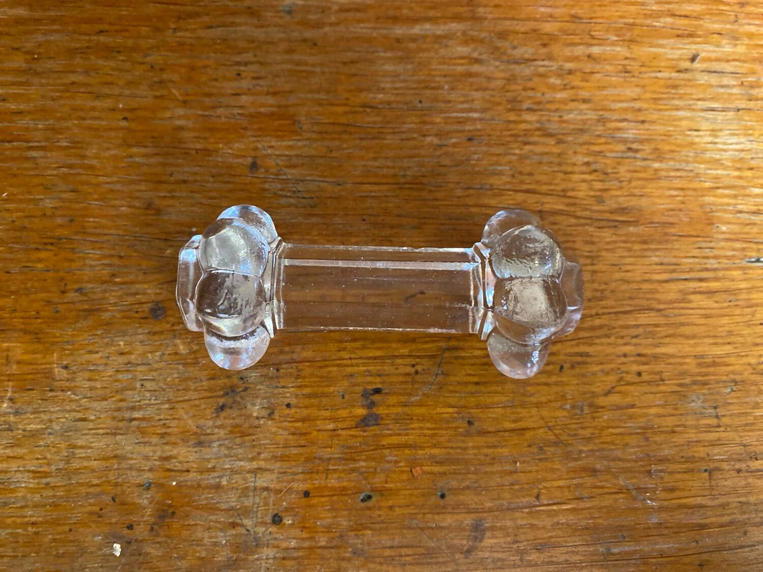 Set of 12 Antique Molded Bubble Glass Knife Rests Vintage Tableware