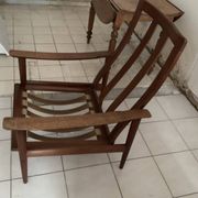 Scandinavian armchair with yellow cushions, original from the 1950s/60s.