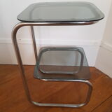 Metal console and smoked glass