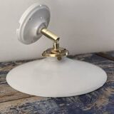 Vintage white opaline wall light