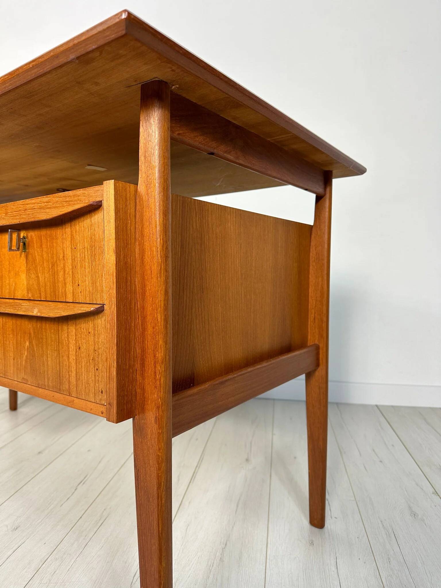 1960s Vintage Mid-Century Danish Teak Writing Desk