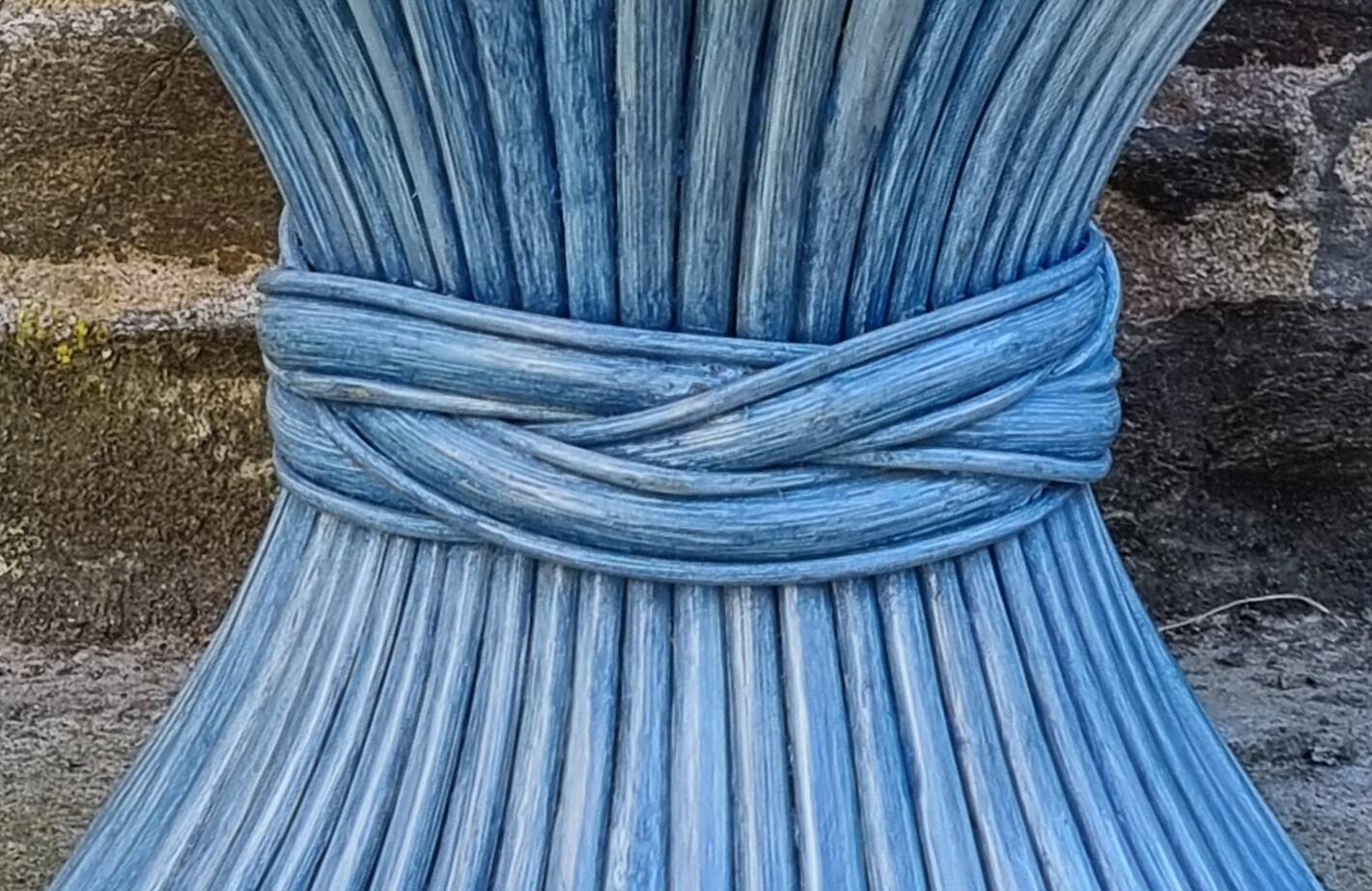 Retro "Wheat Sheaf" coffee table by McGuire America, modernist, 60s/70s.