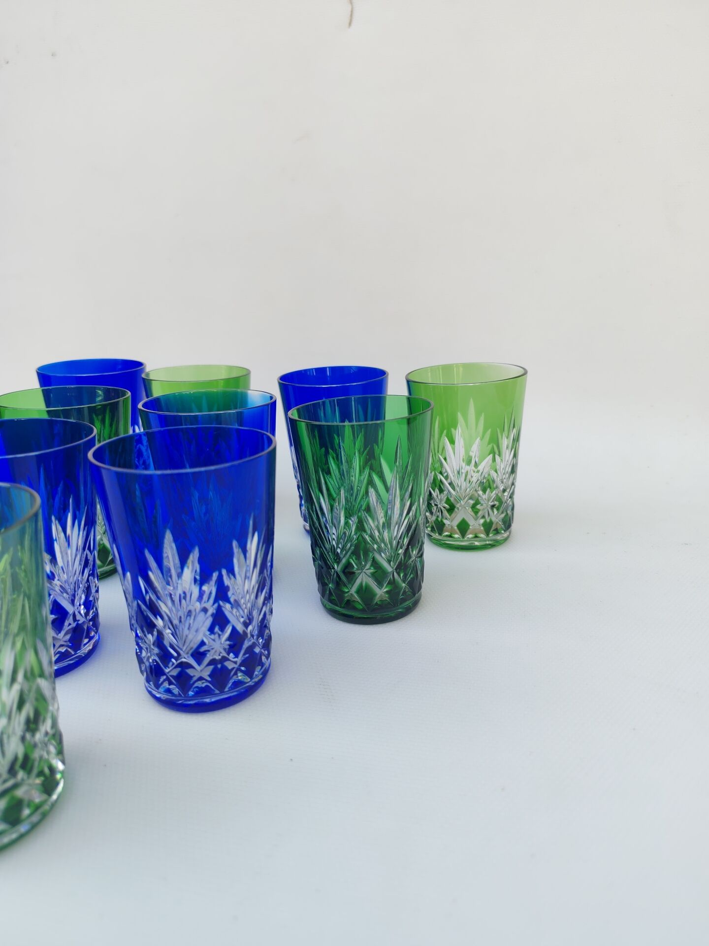 10 crystal goblets from Saint Louis, 1930s.