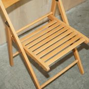 Set of 4 folding steamer chairs in oak from around 1940.