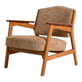 Fauteuil en hêtre scandinave et teck, années 1960