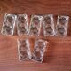 7 antique double salt shakers in clear glass france