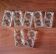 7 antique double salt shakers in clear glass france