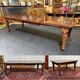Victorian-style mahogany English table with 3 extensions.
