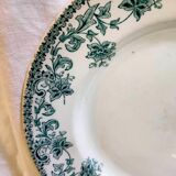 5 flat plates green iron earth earthenware from st amand