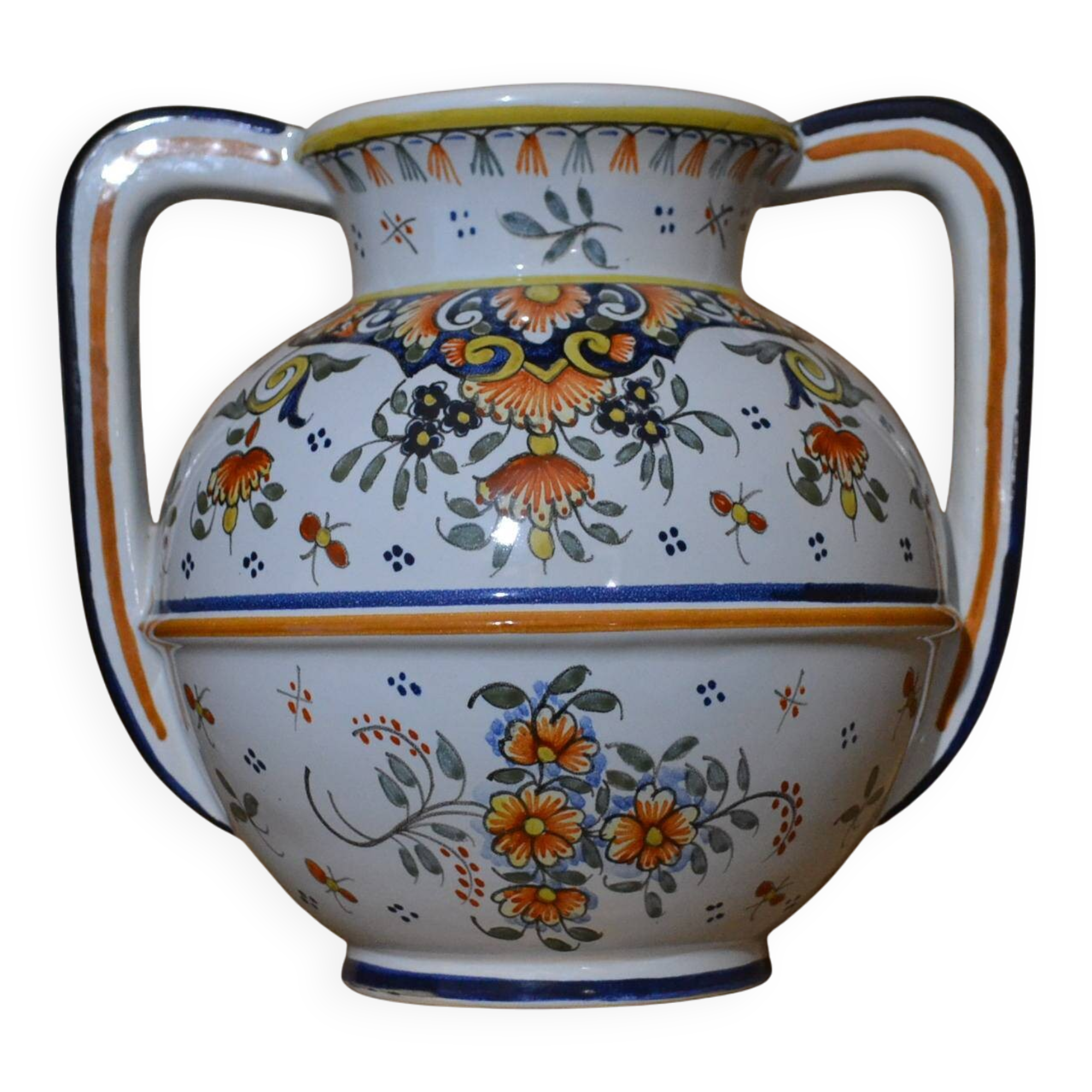 Amphora vase Rouen handmade decoration