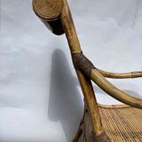 Pair of Vivai del Sud rattan wicker bamboo chairs