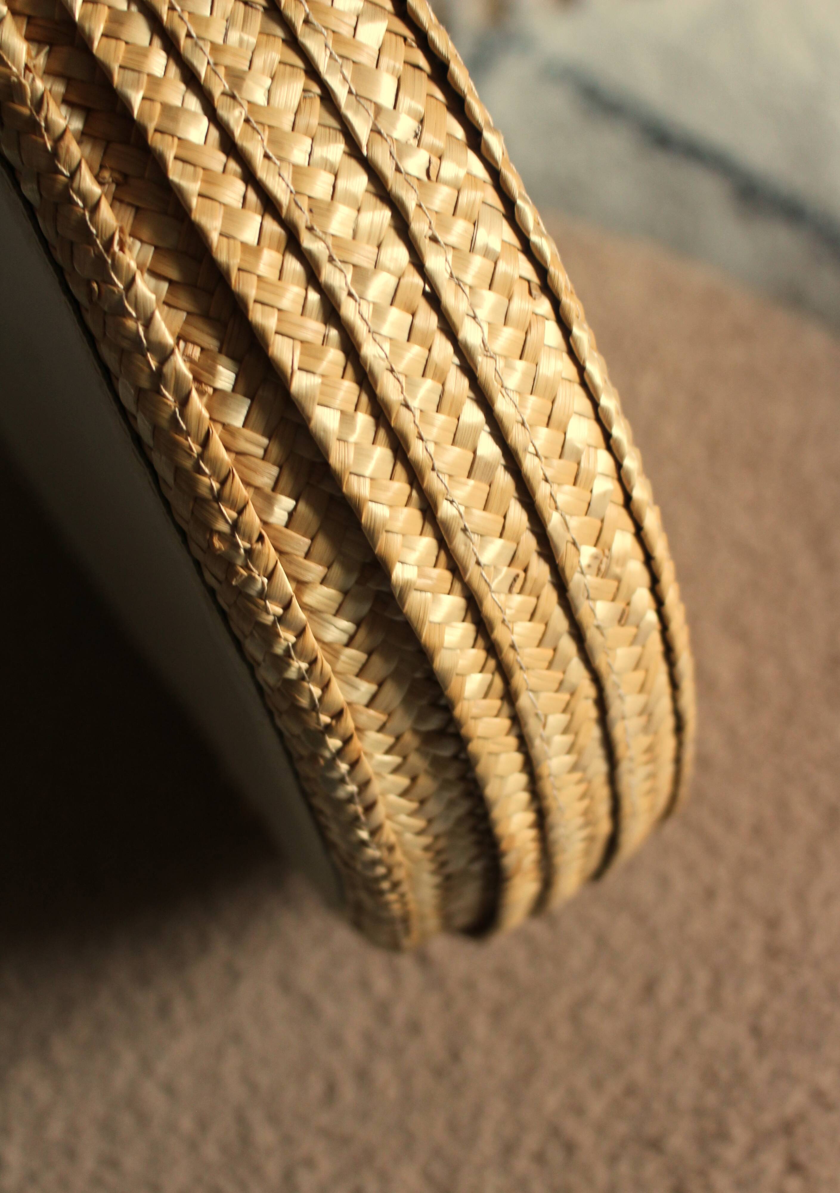 Basket with lid, wicker, flexible basketry