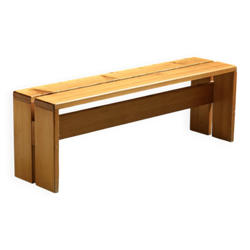 Solid pine bench, Les Arcs, circa 1973