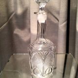 Pressed glass liqueur carafe molded table art