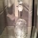 Pressed glass liqueur carafe molded table art