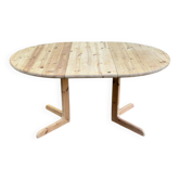 Table à manger ronde décapée extensible style Rainer Daumiller Hirtshal 146