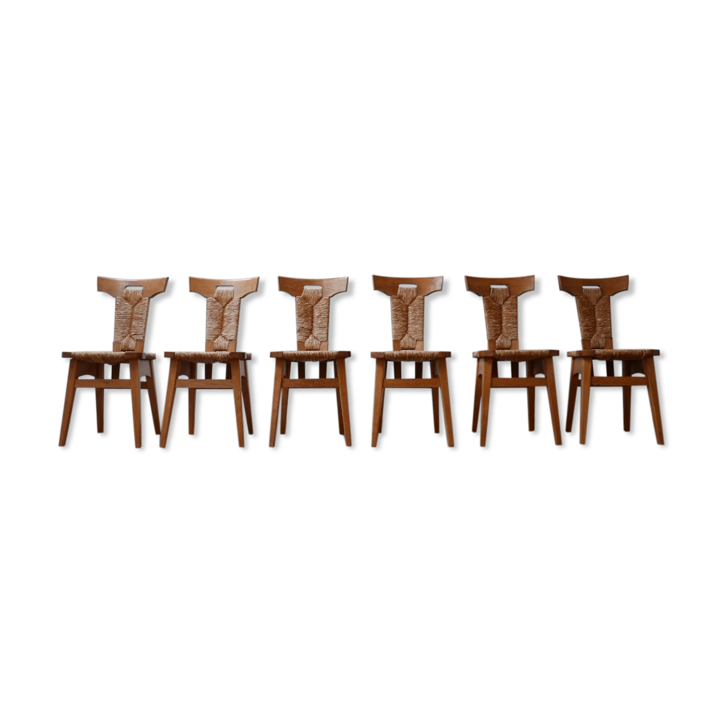 Set of Dutch Arts & Crafts Dining Chairs by W Kuyper