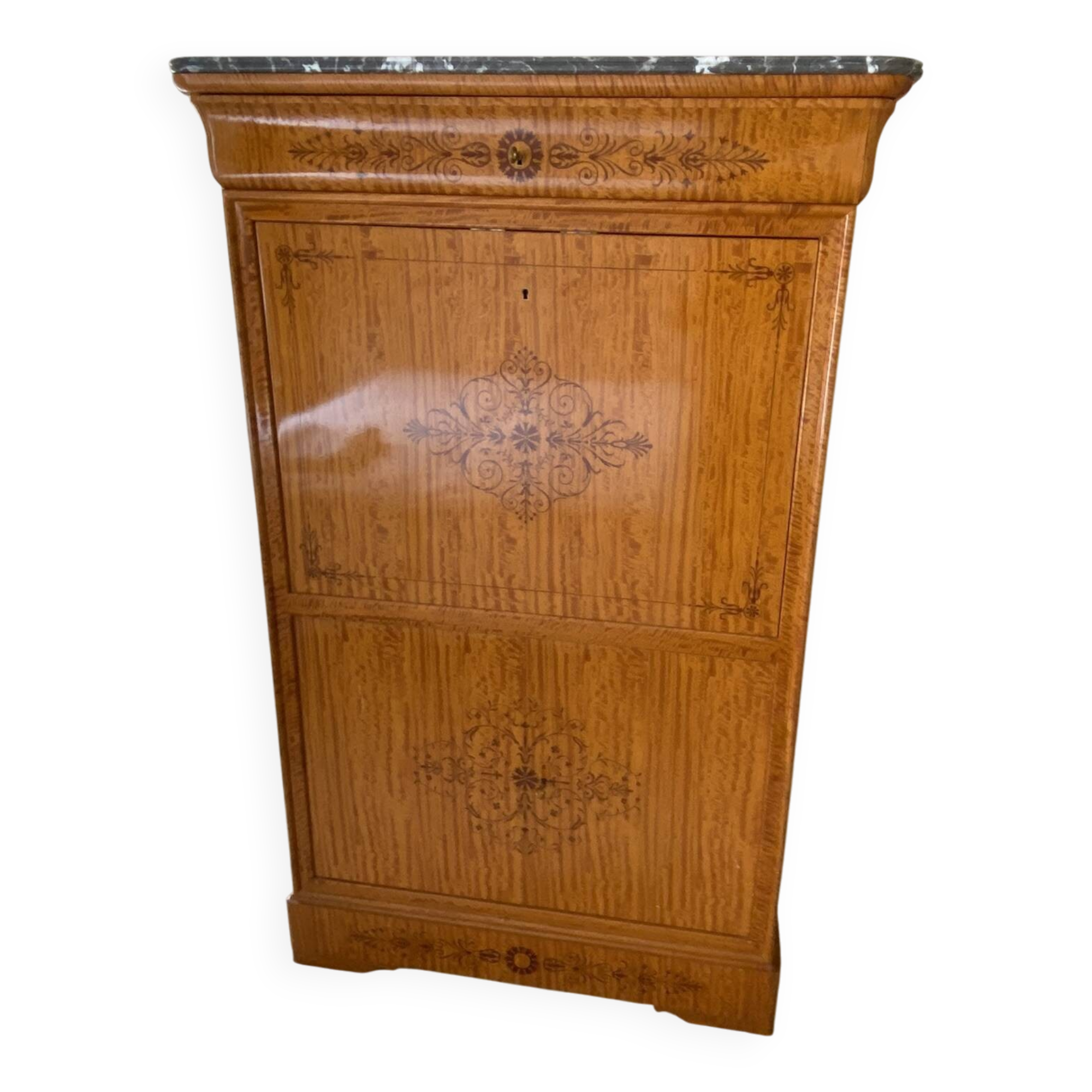Wood and marble secretary