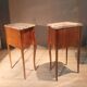 Pair of Louis XV style bedside tables in marquetry