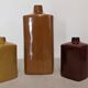 Set of 3 coloured earthenware vases Les Jardins d'Ulysse, France circa 1990