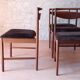 4 chaises Mcintosh teck et tissus velours vintage 1960