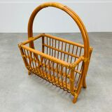 Porte revue en rotin années 60