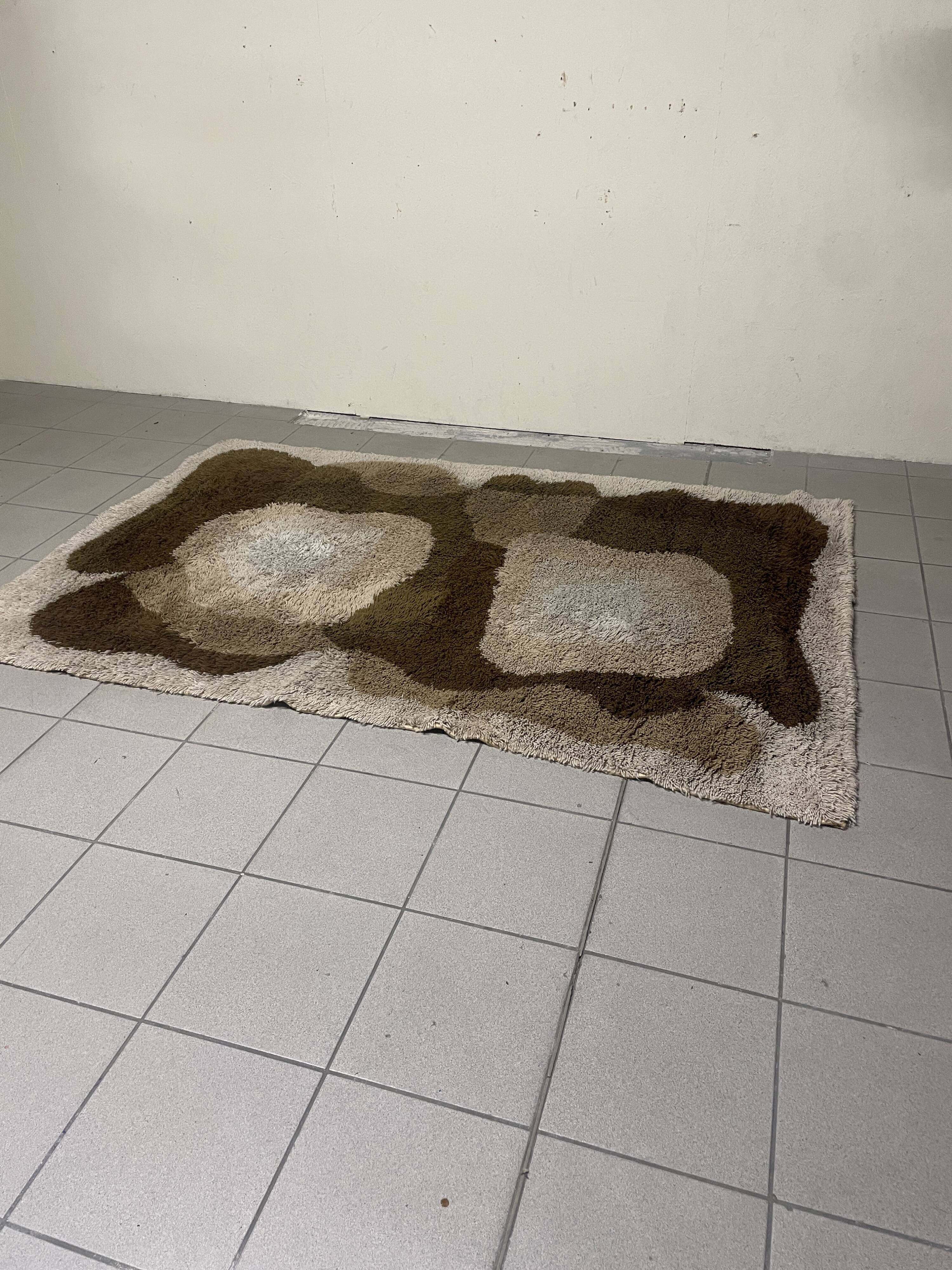 Grand tapis en laine à poils longs, produit par Desso, années 1970.