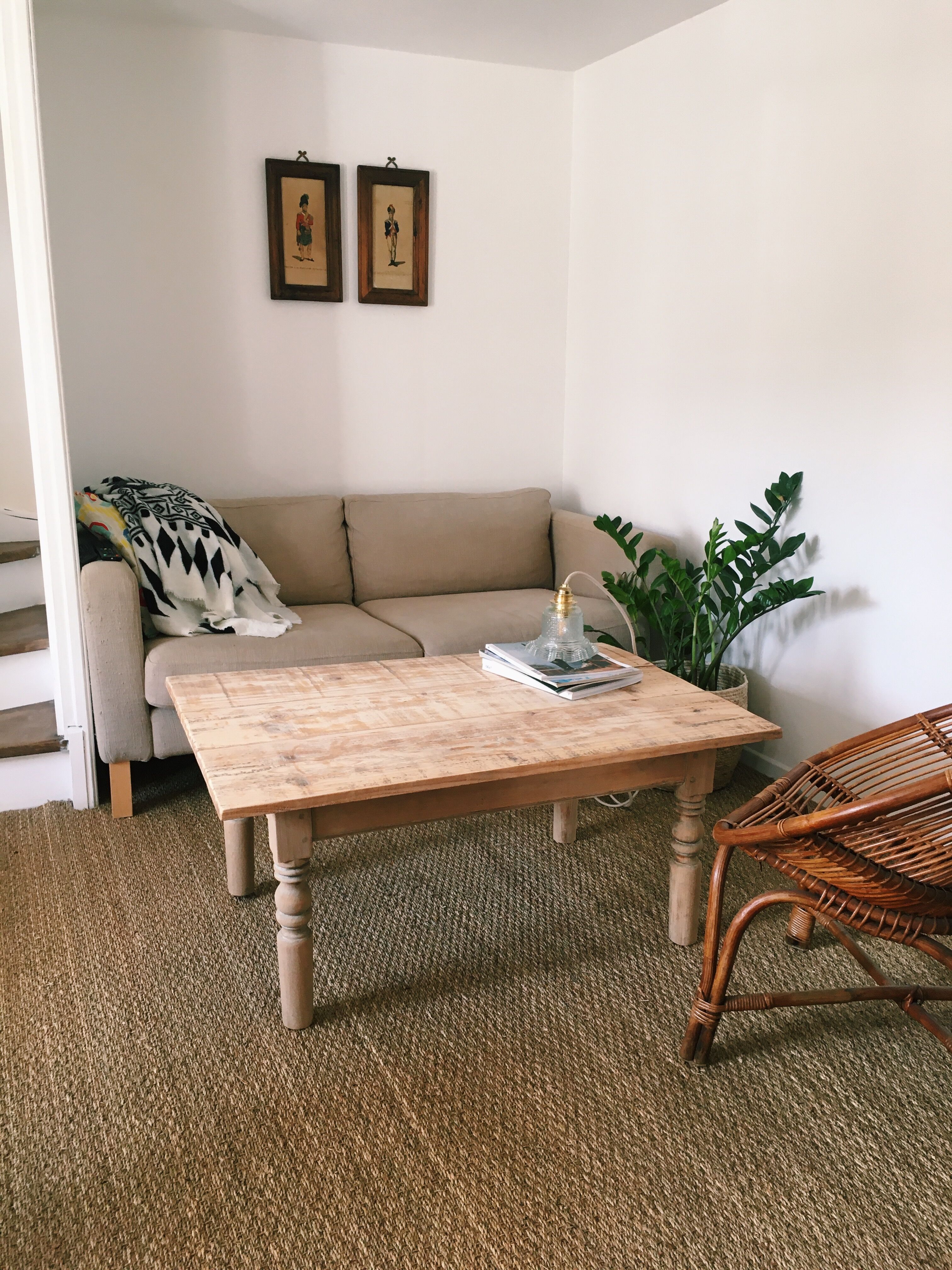 Farm table with cut feet