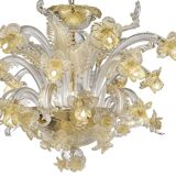 Venetian Floreal Luxury Gold Muarno Glass Chandelier