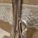 Vintage silver metal swan vase