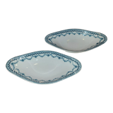 2 earthenware raviers of Sarreguemines model Arras