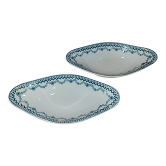 2 earthenware raviers of Sarreguemines model Arras