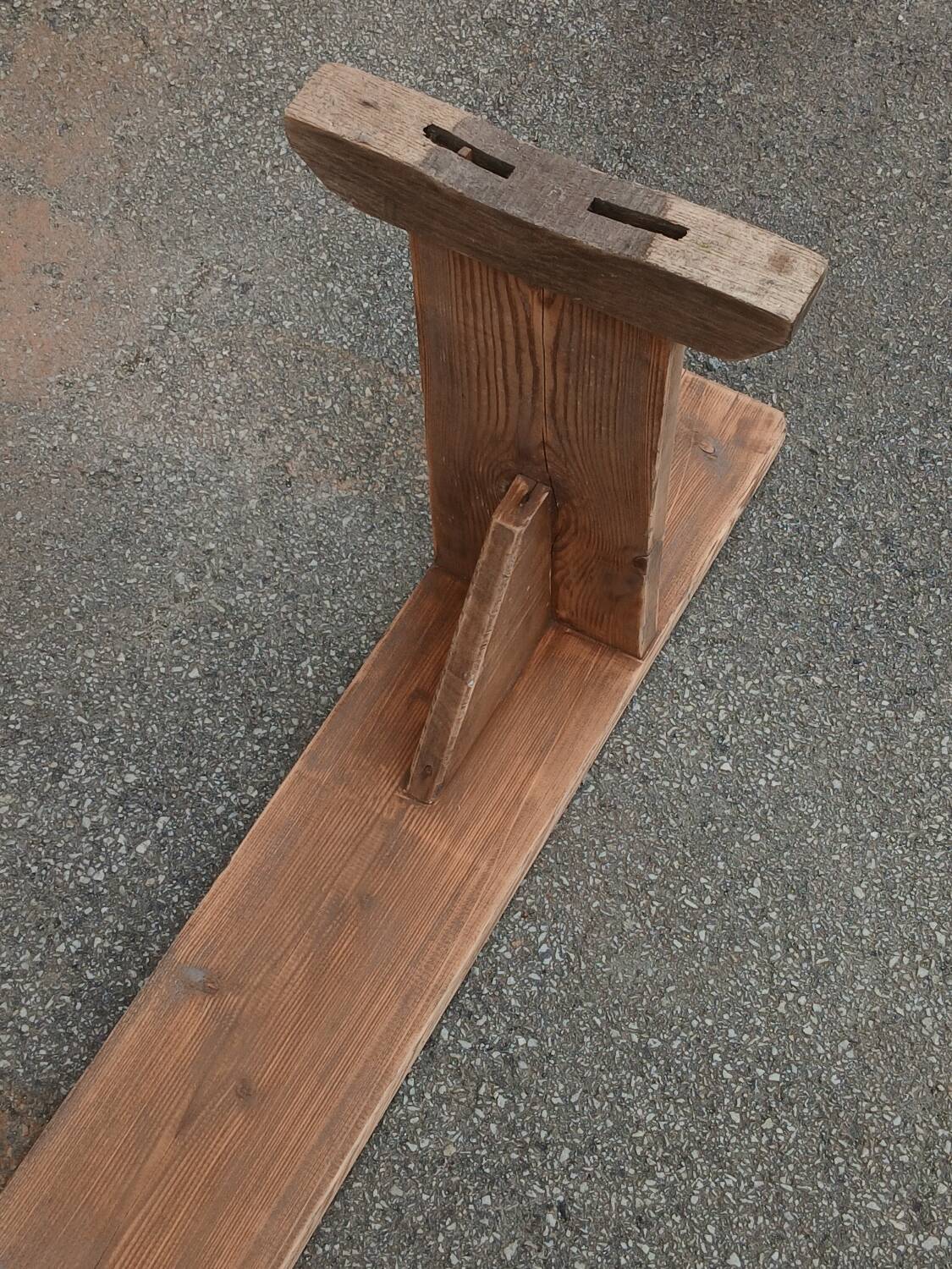 Antique pine farmhouse bench, 200 cm