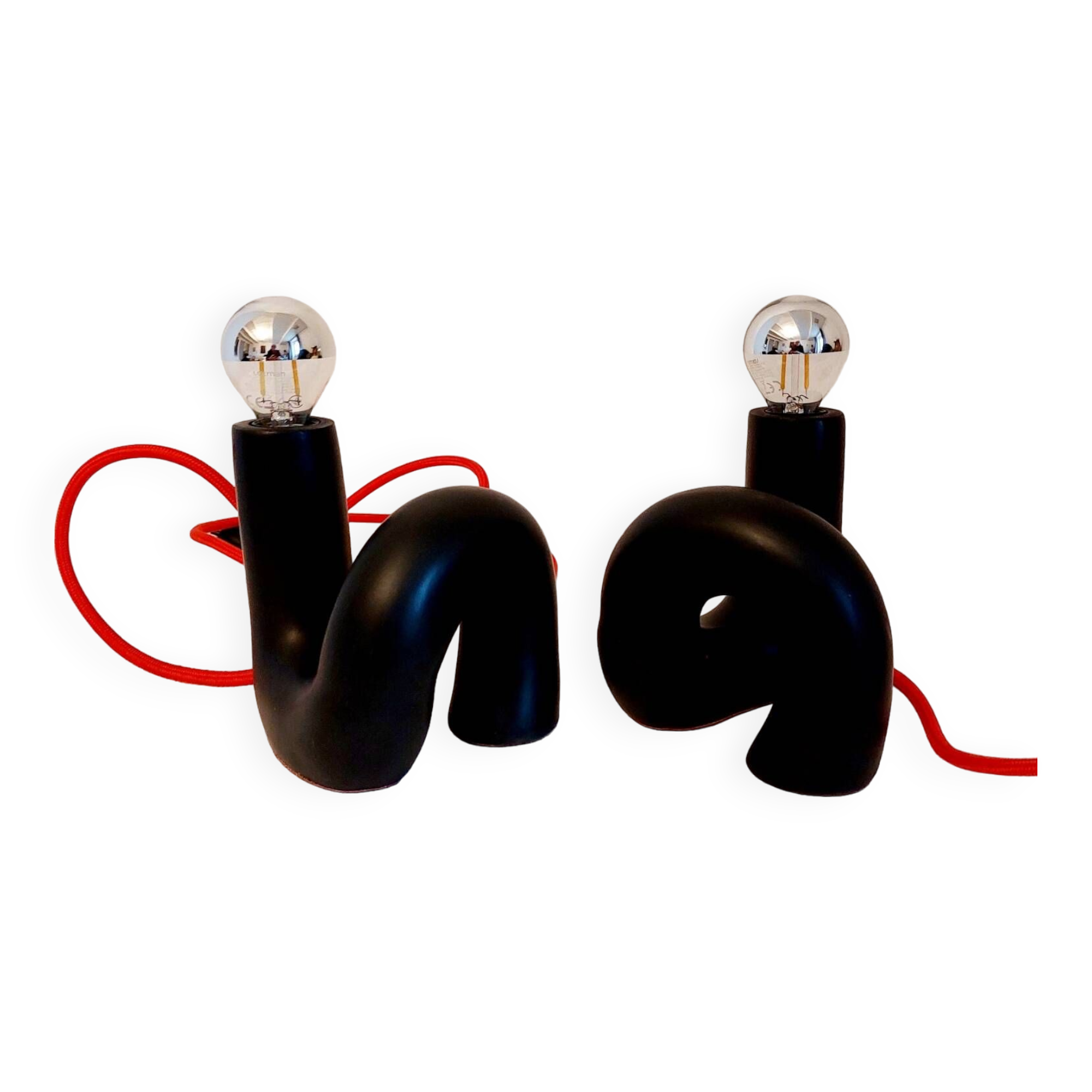 Pair of ceramic designer lamps