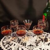 6 verres à porto ciselés