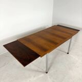 Extendable Vintage teak diningtable with Chrome legs by Alfred Hendrickx Belform