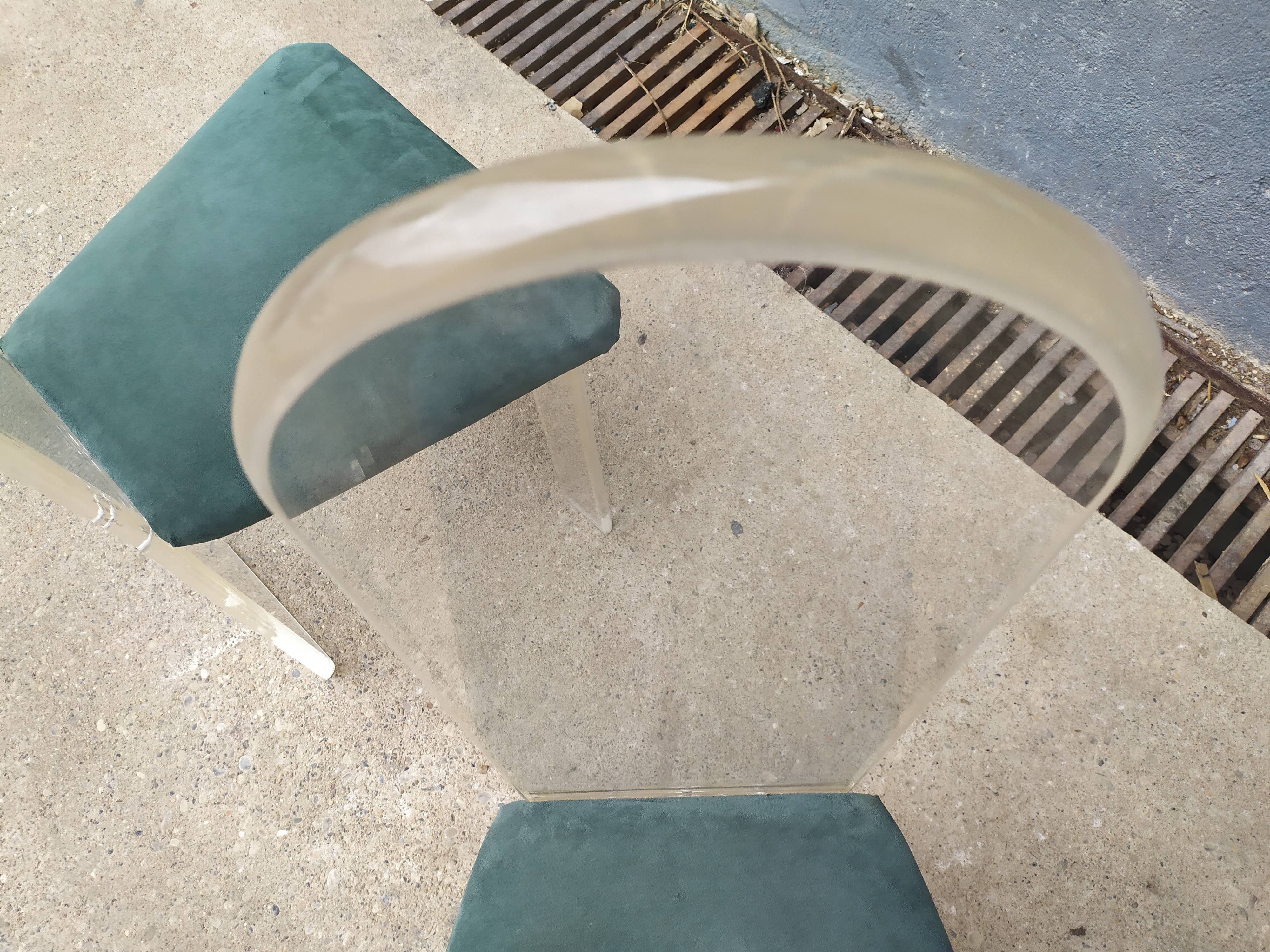 4 Plexiglas Roche and Bobois chairs