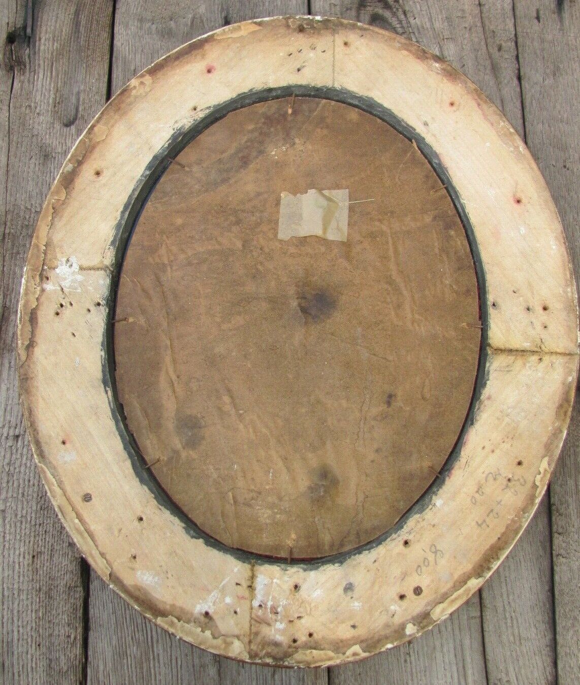 Oval mirror in gilded wood - 19th 46cm