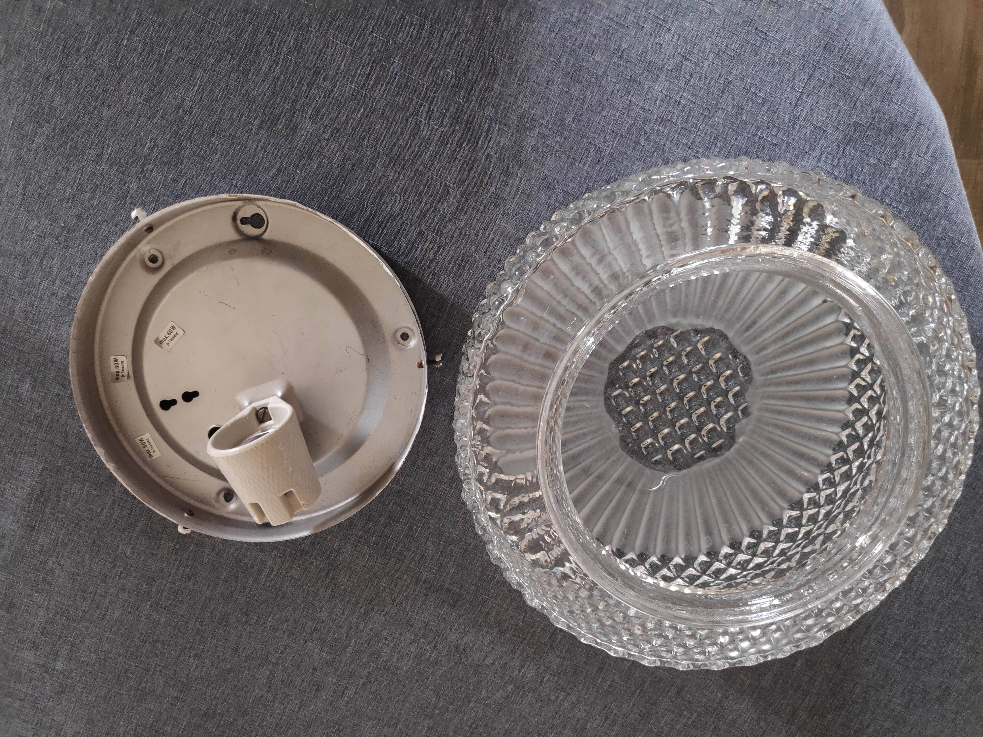 Large round glass ceiling light