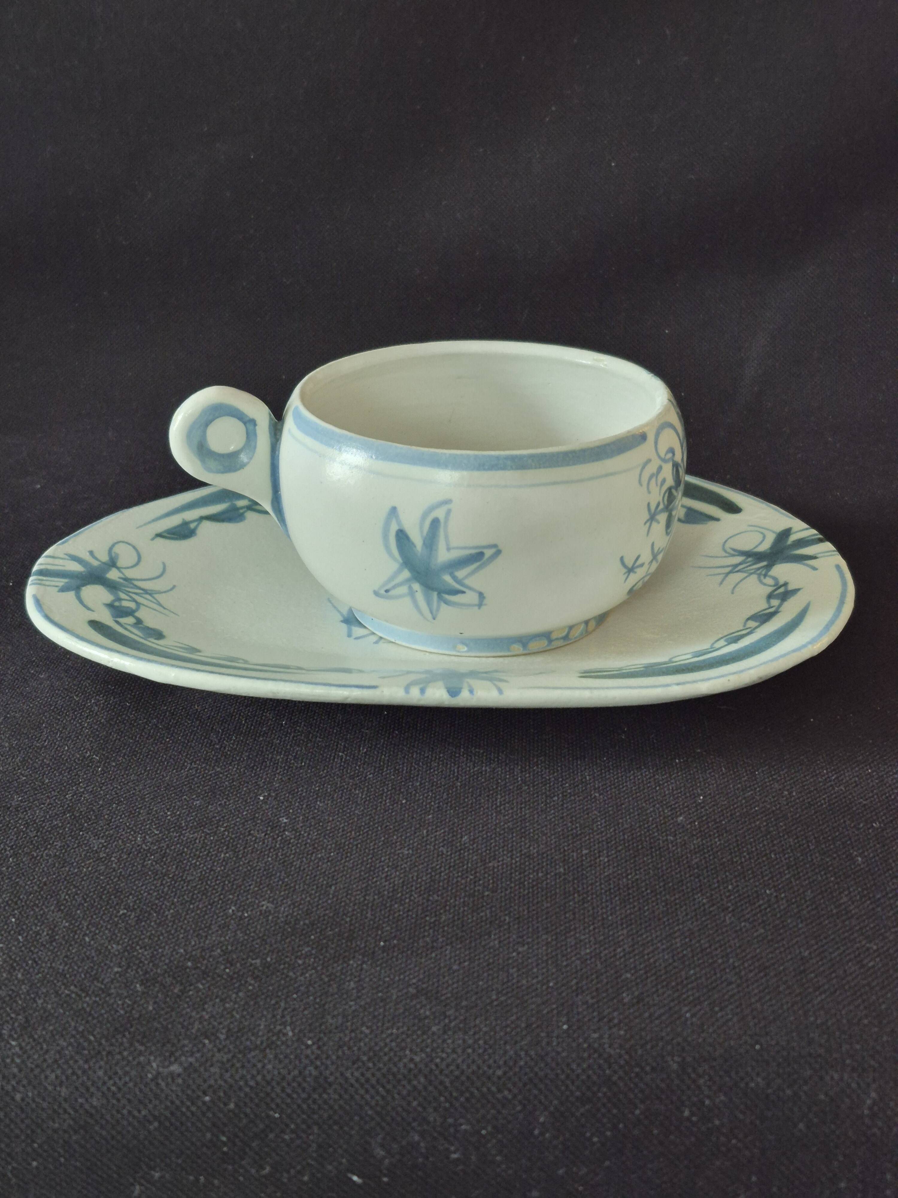 Breakfast cup "selfish" in glazed stoneware Quimper Keraluc A031-1