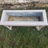 Removable galvanized interior gray wood planter