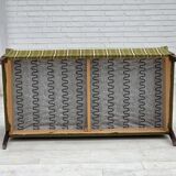 1970s, Danish 2-seater sofa, original green furniture wool, beech wood.